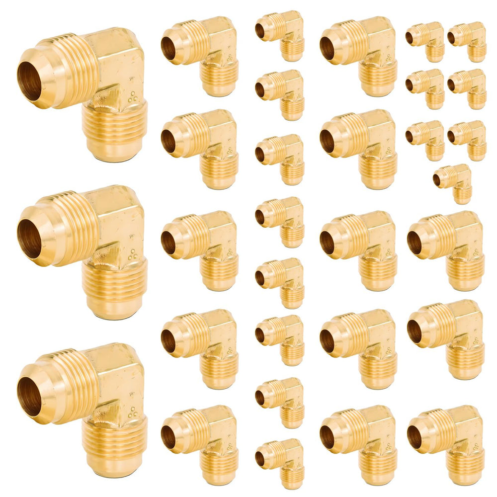 30 Pcs 3/8" Flare Brass 90° Elbow