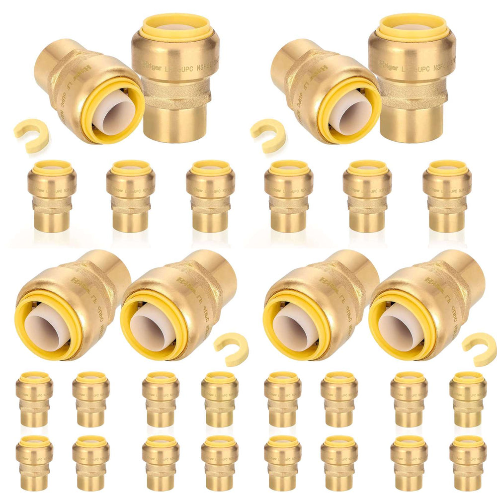 30 Pcs 3/4" x 1/2" F Push Fit Female Adapter