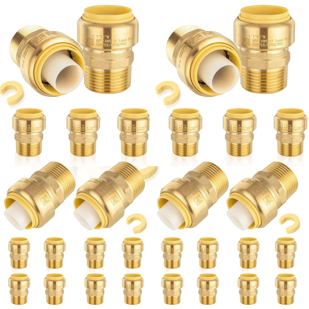 30 Pcs 3/4" x 3/4" M Push Fit Male Adapter