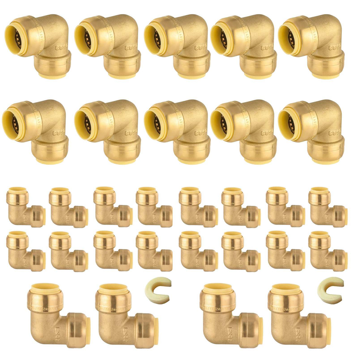30 Pcs 1/2" x 1/2" Push Fit Elbow