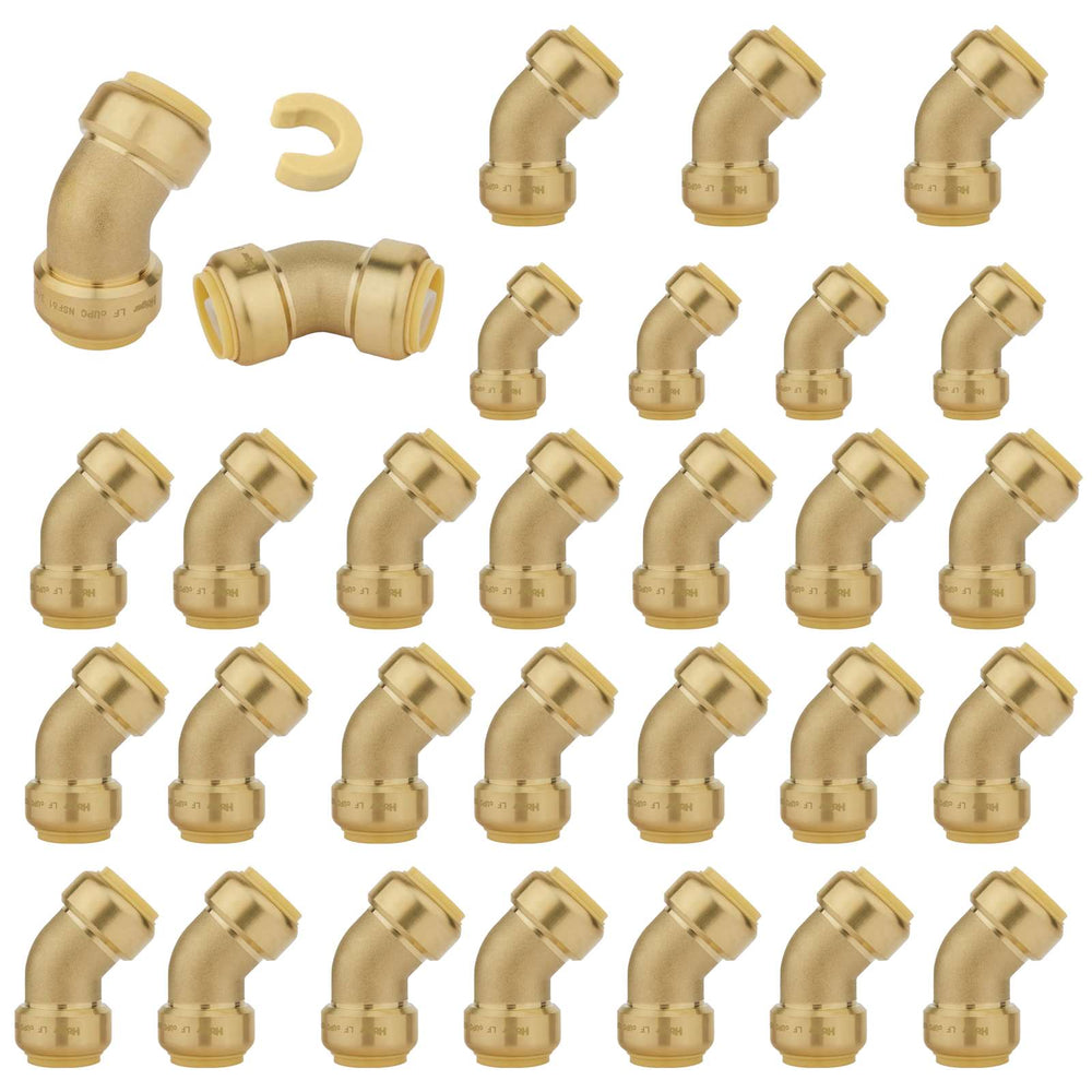 30 Pcs 1/2" x 1/2" 45° Push Fit Elbow
