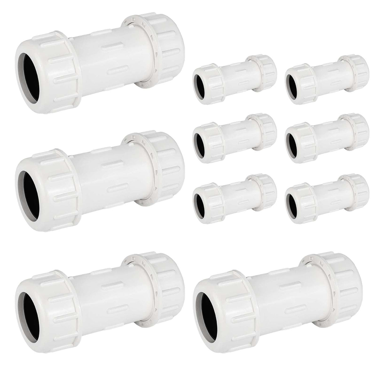 10 Pcs 3" PVC Compression Coupling