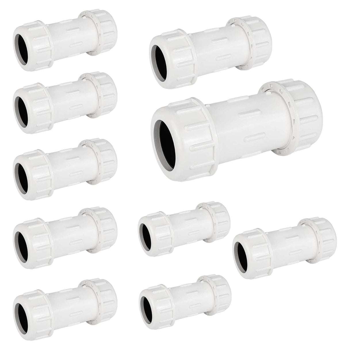 10 Pcs 2-1/2" PVC Compression Coupling
