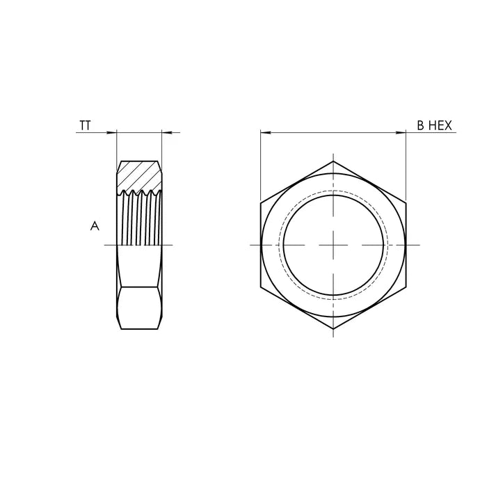 FS0306-12 | 12 FS Bulkhead Lock Nut, Carbon Steel