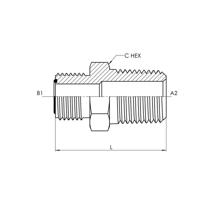 FS2404-04-02 | 04 MFS - 02 MP Straight, Carbon Steel