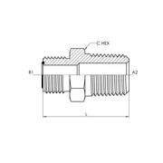 FS2404-04-02 | 04 MFS - 02 MP Straight, Carbon Steel