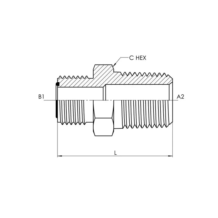 FS2404-20-16 | 20 MFS - 16 MP Straight, Carbon Steel