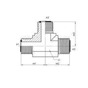 FS2603-08-08-08-FG | 08 MFS - 08 MFS - 08 MFS Tee Forged, Carbon Steel