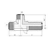 FS2704-04-04-04-FG | 04 MFS - 04 MFS - 04 MFS Bulkhead Run Tee Forged, Carbon Steel