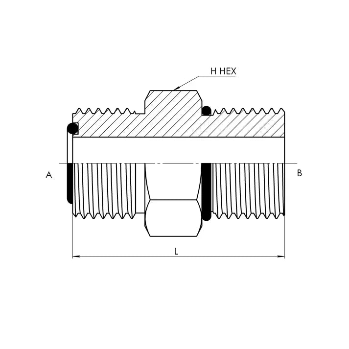 FS6400-12-10-O | 12 MFS - 10 MORB Straight, Carbon Steel