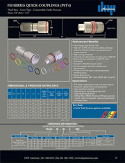 FSI-LS-12-12C-NPT | FSI-series coupling with wire locking sleeve and pin, 3/4" coupling body x 3/4" female NPT