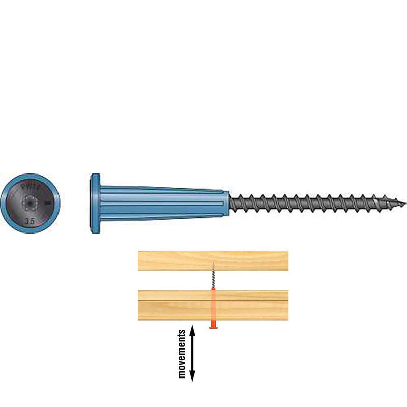 0.140 x 3 1/2 Washer Head Strong-Drive® SDPW Deflector Screw E-coat® Electrocoating Type-17 Point (T25 6-Lobe) Blue - Box (50)