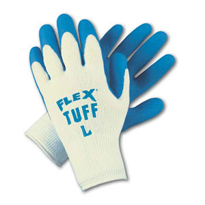 Flex Tuff Blue Latex Coated Gloves - Large