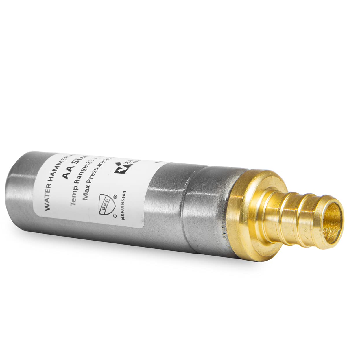 10 Pcs 1/2" PEX Crimp Connection F1807, Straight Water Hammer Arrestor, Stainless Steel
