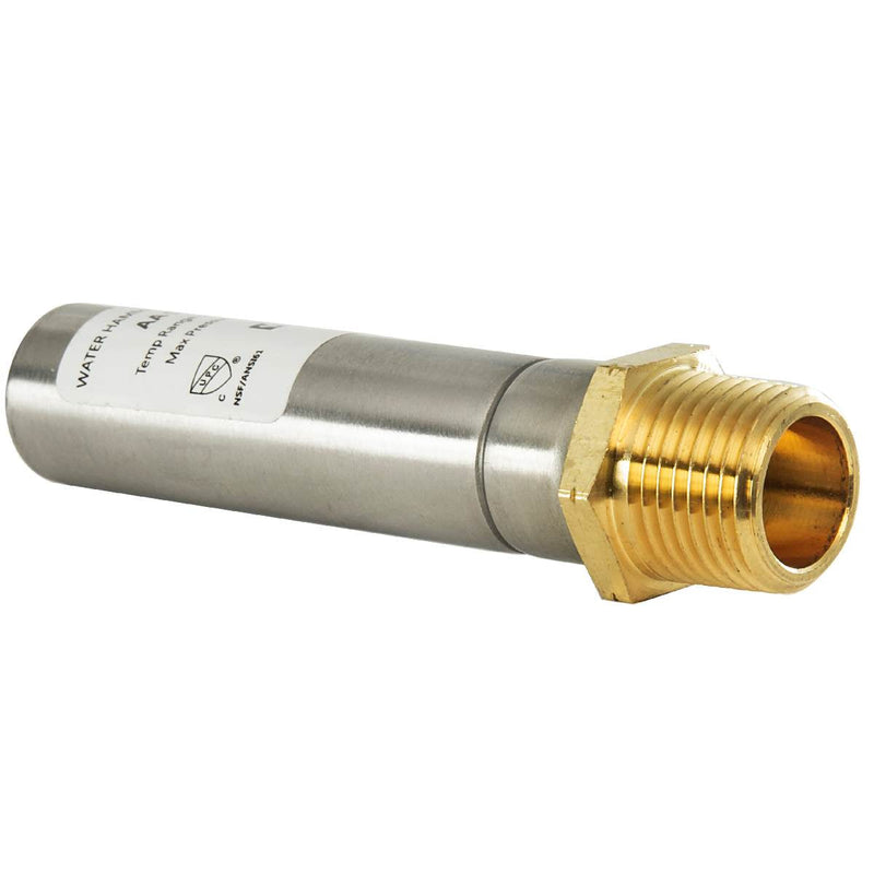 1/2" MIP Thread, Straight Water Hammer Arrestor, Stainless Steel