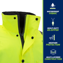 Hi-Vis Parka Safety Jacket with Reflective Stripes