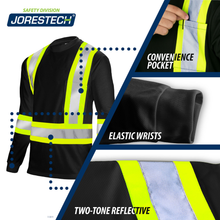 High Vis Orange Shirt | Two-Tone Reflective Long Sleeve in Orange, Lime, Black