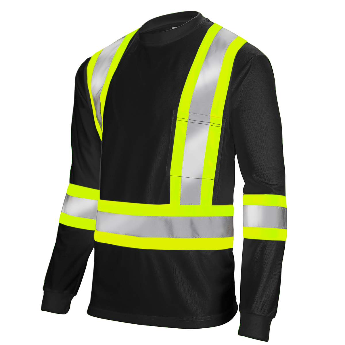High Vis Orange Shirt | Two-Tone Reflective Long Sleeve in Orange, Lime, Black