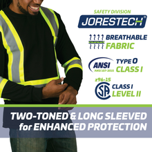 High Vis Orange Shirt | Two-Tone Reflective Long Sleeve in Orange, Lime, Black