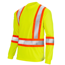 High Vis Orange Shirt | Two-Tone Reflective Long Sleeve in Orange, Lime, Black
