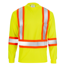 High Vis Orange Shirt | Two-Tone Reflective Long Sleeve in Orange, Lime, Black