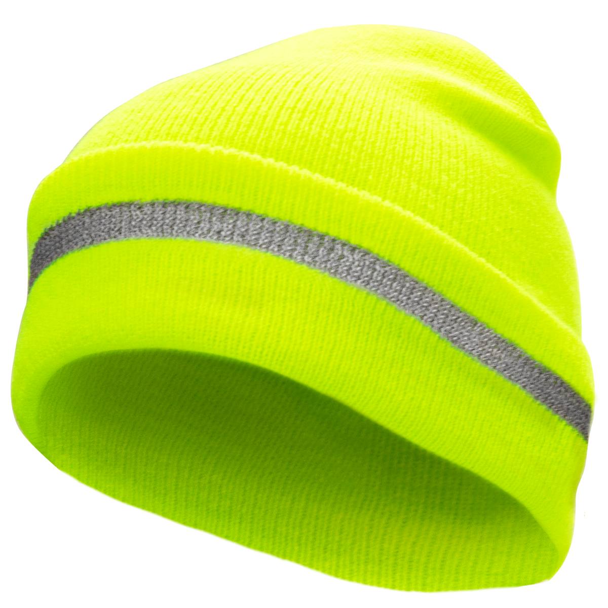 Hi-Vis Safety Beanie with Reflective Stripe