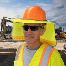 Hi-Vis Two-Tone Hard Hat Sun Shield