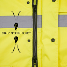 Hi-Vis Yellow/Black Rain Jacket with 2" Reflective Strips