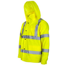 Hi-Vis Yellow Rain Jacket with 2" Reflective Strips