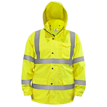 Hi-Vis Yellow Rain Set - Pants & Jacket with 2" Reflective Strips