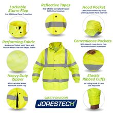 Hi-Vis Yellow Rain Set - Pants & Jacket with 2" Reflective Strips