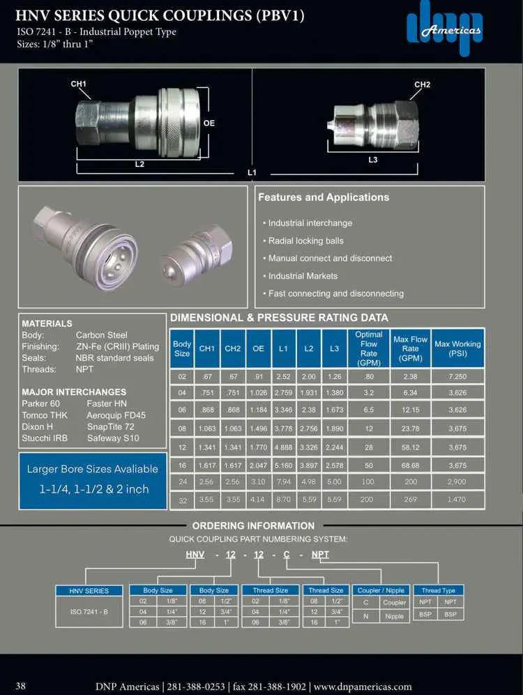HNV-06-06N-NPT | 3/8" Nipple x 3/8" NPTF