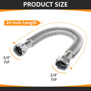 10 Pcs 3/4" FIP x 3/4" FIP x 24" SS Corrugated Hose