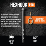 GroundGrabba HexHook Pro Lag Bolt Hook