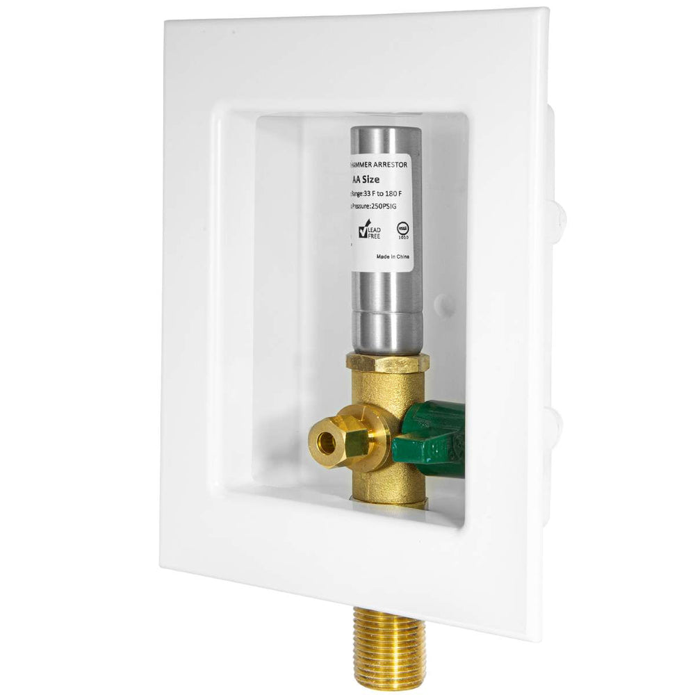 10 Pcs 1/2" Sweat Inlet, Ice Maker Outlet Box, with Stainless Steel Hammer Arrestor