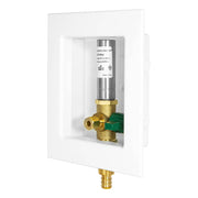 1/2" PEX Crimp (F1807) Inlet, Ice Maker Outlet Box, with Stainless Steel Hammer Arrestor