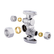 5/8" OD Compr. x 3/8" OD Compr. x 3/8" OD Compr. Dual Stop Valve, 1/4 Turn (Lead Free)