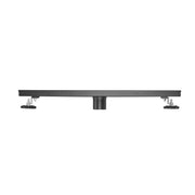 Linear Shower Drain 24" with Removable Grate, Matte Black Polished 304 Stainless Steel Shower Drain, Shower Drain, Floor Shower Drain with Hair Strainer, Adjustable Levelingft