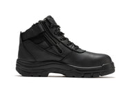 ROCKROOSTER Avalon Black 6 Inch Zip-sided Composite toe Leather Work Boots CP213BK