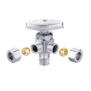 1/2" Pex-a Expansion (F1960) Inlet x 3/8" ODx 3/8" OD Compr. Dual Angle Stop Valve, Multi Turn (Lead Free)