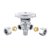 10 Pcs 1/2" PEX Crimp x 3/8" ODx 3/8" OD Compr. Dual Angle Stop Valve, Multi Turn (Lead Free)