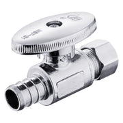 10 Pcs 1/2" PEX Crimp x 3/8" OD Compr. Straight Stop Valve, 1/4 Turn (Lead Free)