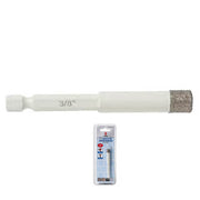5/16” ITM White Diamond Tile Bit 1/4 in. Hex Impact Shank OAL 3 1/8 in. Drilling-1 1/4 in.