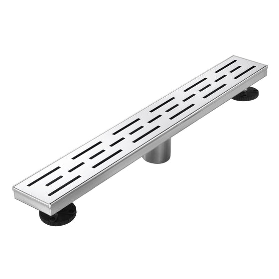 Linear Shower Drain 32" with Removable Grate,Brushed Polished 304 Stainless Steel Shower Drain,Floor Shower Drain with Hair Strainer, Adjustable Levelingft