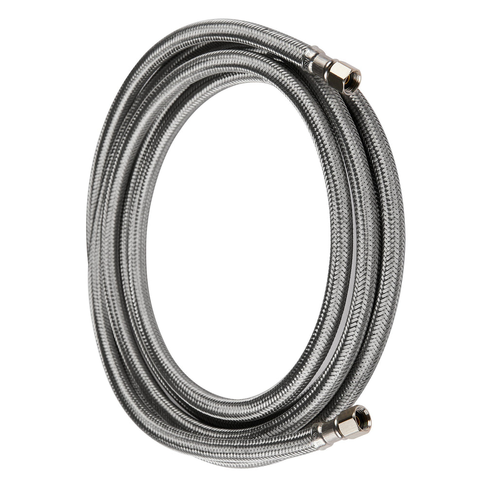10 Pcs 5ft Ice Maker Hose, with 1/4" Comp by 1/4" Comp Connection, Stainless Steel Braided Hose