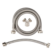 10 Pcs Steam Dryer Installation Kit, Stainless Steel Hose, 6ft Hose with 3/4" FHT 90 Degree Elbow