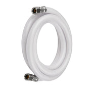 10 Pcs 12ft Fridge Ice Maker Water Connector Line, Polyester Reinforced PVC, 1/4" Comp By 1/4" Comp Connection, White