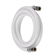 10 Pcs 12ft Fridge Ice Maker Water Connector Line, Polyester Reinforced PVC, 1/4" Comp By 1/4" Comp Connection, White