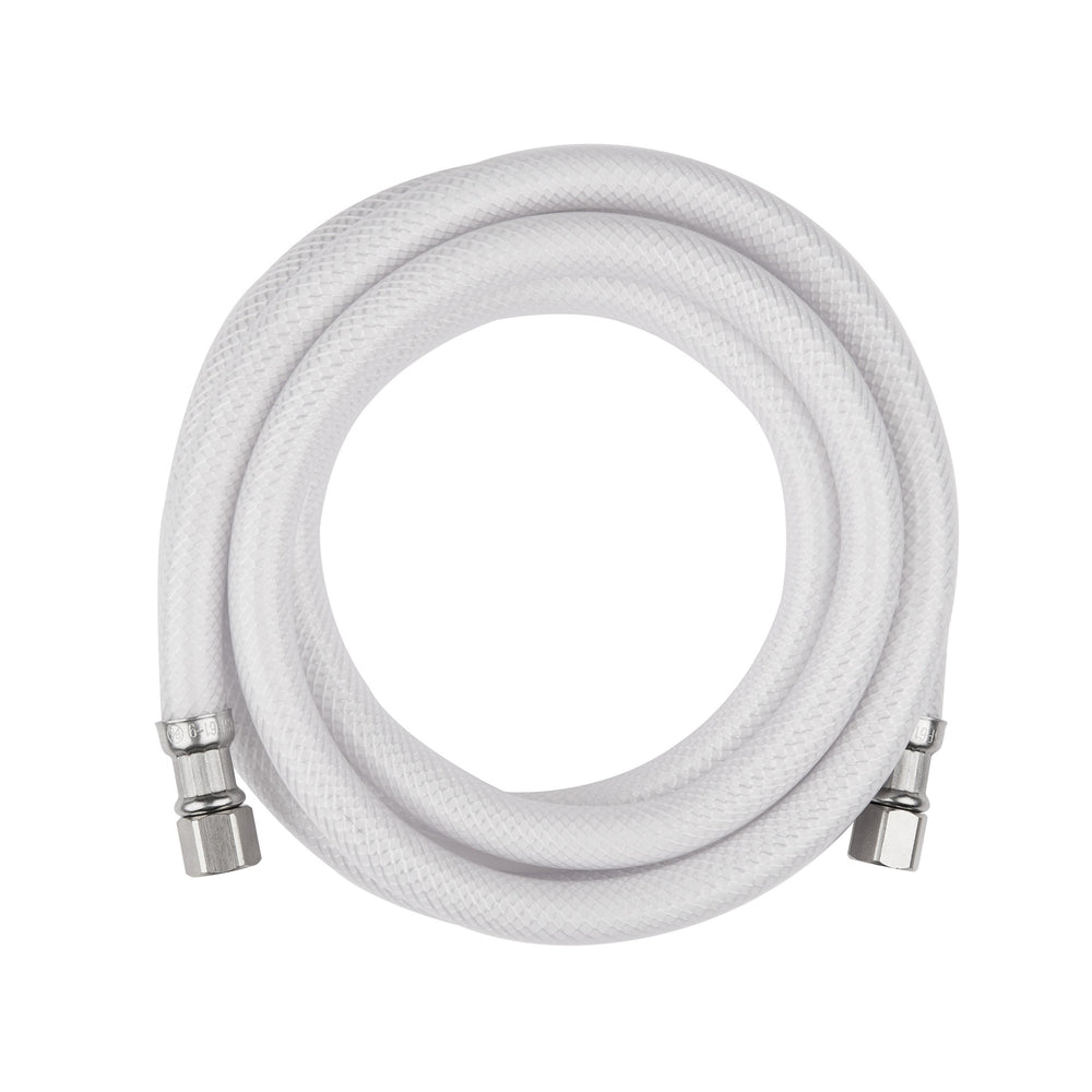 10 Pcs 12ft Fridge Ice Maker Water Connector Line, Polyester Reinforced PVC, 1/4" Comp By 1/4" Comp Connection, White