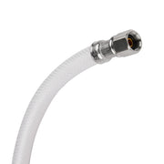 10 Pcs 12ft Fridge Ice Maker Water Connector Line, Polyester Reinforced PVC, 1/4" Comp By 1/4" Comp Connection, White